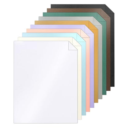 40 Sheets 10 Colors Shimmer Cardstock 8.5 x 11 Crafts Paper 75lb (40 Count)