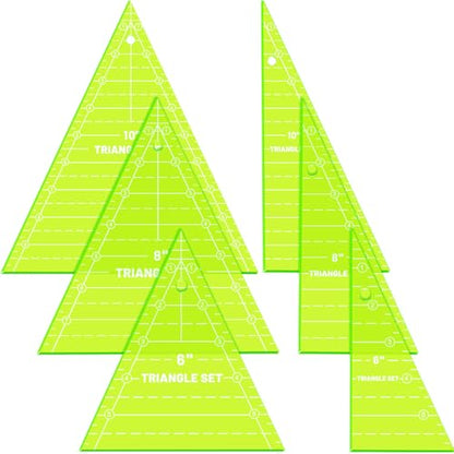 3 Set Tall Triangle Rulers for Quilting 6 8 10 Inch Wedge Triangle & Wing Quilting Rulers and Templates Acrylic Quilt Templates for Sewing Layer Cake Patchwork Cutting Pattern DIY Craft