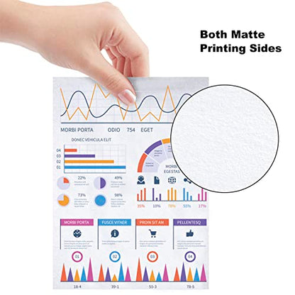 100 Sheets Matte Presentation tabloid paper 11x17 photo paper matte Double Sided 37lb Brochure Paper 6.5Mil for laser and Inkjet Printers