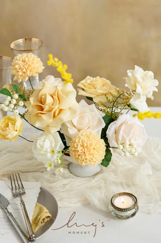 Creamy Yellow Artificial Dahlias (25 Count)