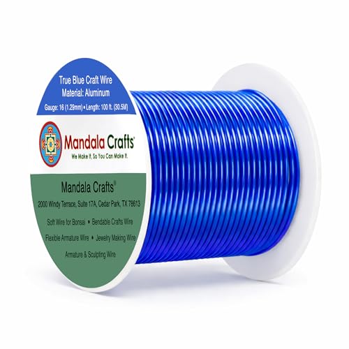 16 Gauge True Blue Anodized Aluminum Craft Wire
