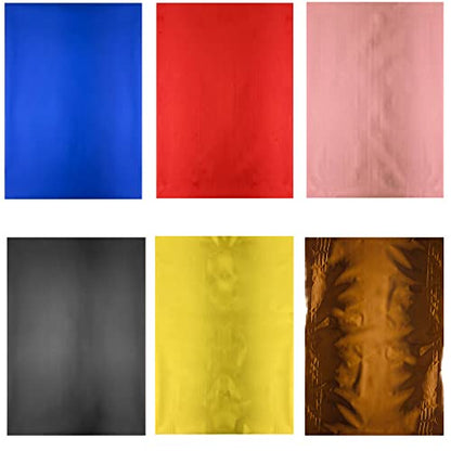 300Pieces Toner Reactive Foil 6 Assorted Color 11.4x7.9inch Embossed Metallic Foil Paper Sheets&Designs Foil Paper for Foil Transfer Kit Foil Quill (300 Count)