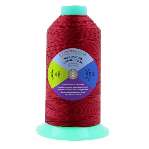 Size 346 210D T350 Maroon Bonded Nylon Thread