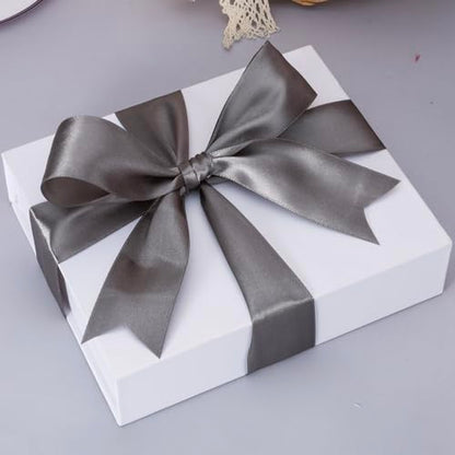 1 1 2 Inch Steel Gray Solid Satin Ribbon for Gift Wrapping