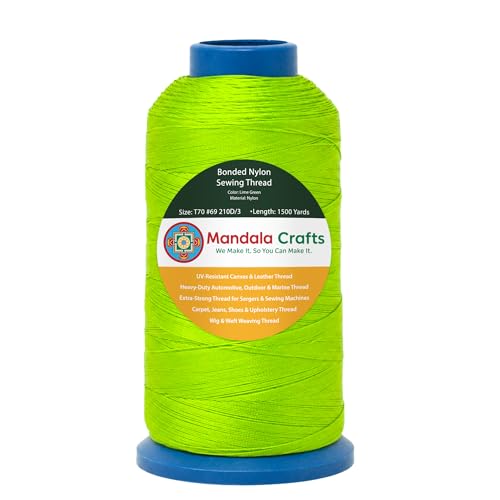 Size 69 210D T70 Lime Green Bonded Nylon Thread (4500 Foot)