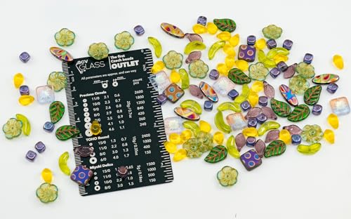 1.4oz (40g) Limited Mix of Czech Glass Beads, Hand Made Set Kit, Green Purple Yellow Drop