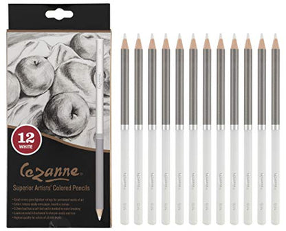 Creative Mark Premium Colored Pencils White Set of 12 (12 Count)