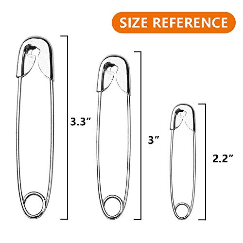 100Pcs 3inch Stainless Steel Safety Pins (100 Count)