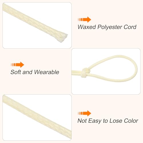 Waxed Cord 1mm Waxed Thread 87 Yard Wax String Leather Cord for Bracelet Making