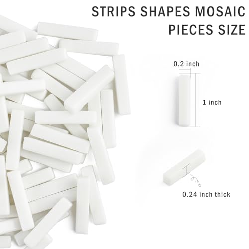 White Mosaic Tiles for Crafts Bulk (5.29 Ounce)