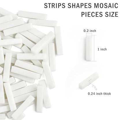 White Mosaic Tiles for Crafts Bulk (5.29 Ounce)