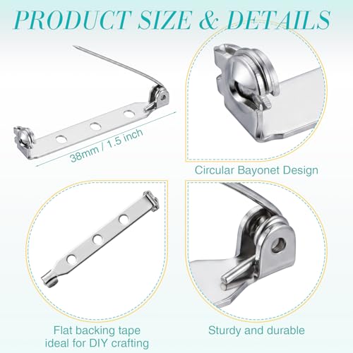 100 Pcs Brooch Pin Backs Bar Pins Backs for Crafts Safety Clasp with Plastic Box (100 Count)