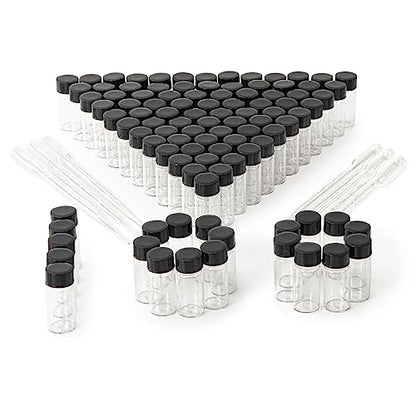 5ml Clear Small Glass Vials 100pcs with Screw Caps (100 Count)