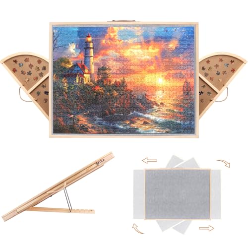 2 in 1 Rotating Tilting Puzzle Board with Drawers (1500 Count)