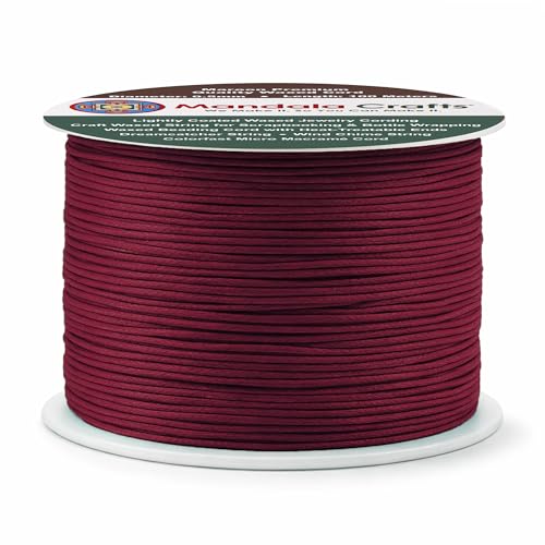 0.5mm Maroon Waxed Cord (327 Foot)