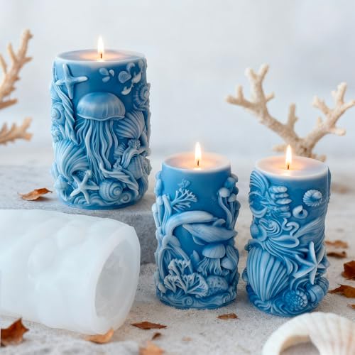 Ocean Animal Cylinder Candle & Resin Mold