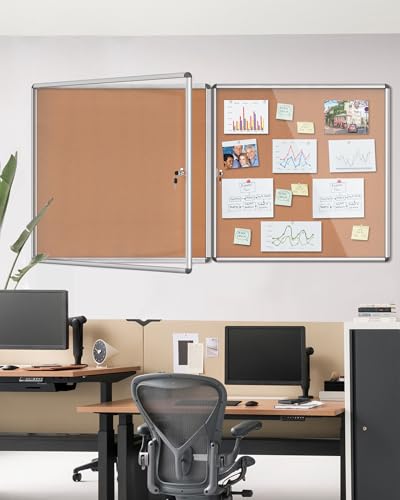2 Pack 38"x38" Enclosed Bulletin Board (2 Count)