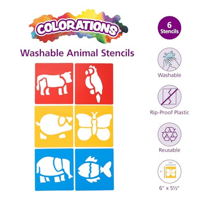 Washable Plastic Animal Stencils (6 Count)