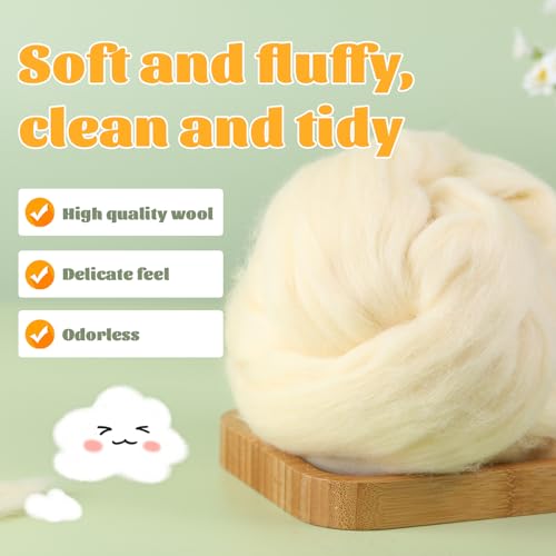 3.53oz Needle Felting Wool Roving Wool for Felting Wool Felting Supplies