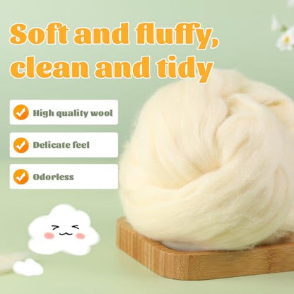 3.53oz Needle Felting Wool Roving Wool for Felting Wool Felting Supplies