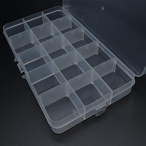 15 Grid Clear Plastic Organizer with Adjustable Dividers 2Pcs (2 Count)