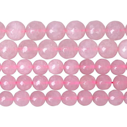 90pcs 4mm Natural Rose Pink Quartz Crystal Faceted Stone Beads for Jewelry Making Energy Healing Power Stone Beads DIY Bracelet Necklace Accessories 15"