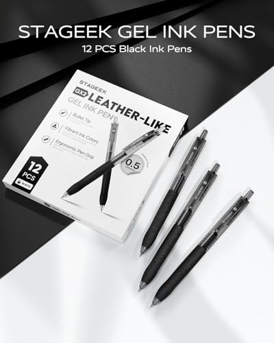 0.5mm Gel Pens Fine Point Smooth Writing Pens (12 Count)