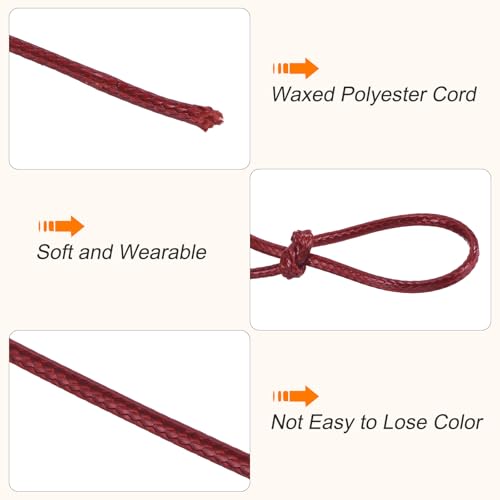 Waxed Cord 0.5mm Waxed Polyester Cord 175 Yard Wax String for Bracelet Making