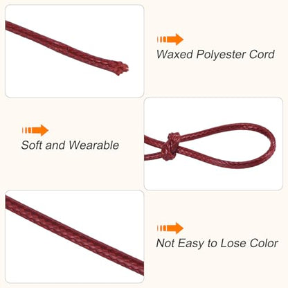 Waxed Cord 0.5mm Waxed Polyester Cord 175 Yard Wax String for Bracelet Making