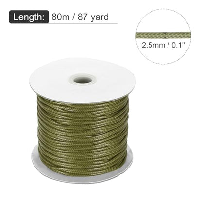 Waxed Cord 2.5mm Waxed Polyester Cord 87 Yard Wax String for Bracelet Making
