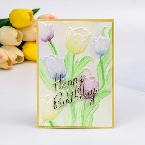 3D Flowers Theme Plastic Embossing Folders Tulip for DIY Scrapbooking Photo Album Card Paper Craft Decoration for Card Making