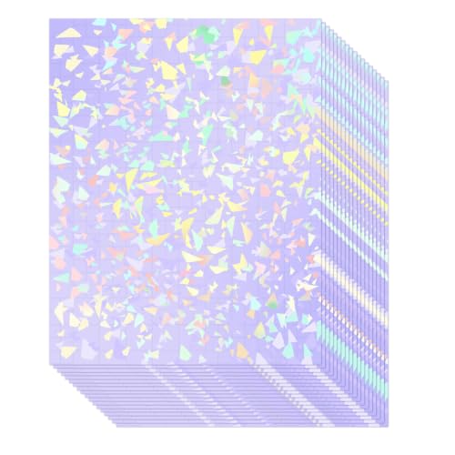 36 Sheets Holographic Laminate Sheets Clear Holographic Sticker Paper (36 Count)