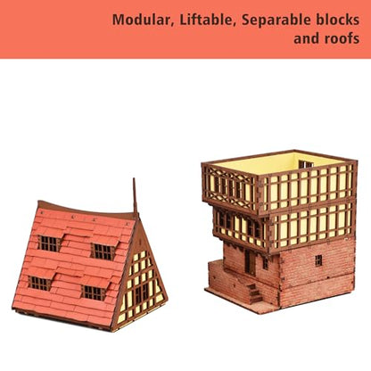 Brick Rowhouse DIY Wooden Building Kit for Teens and Adults