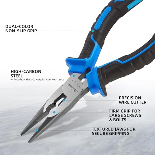 Needle Nose Pliers 6.5" Long Nose Pliers for Wire Bending
