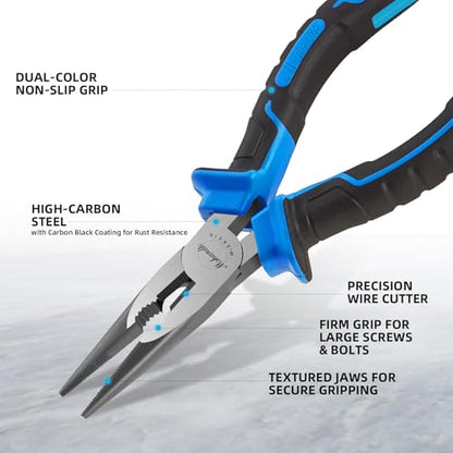 Needle Nose Pliers 6.5" Long Nose Pliers for Wire Bending