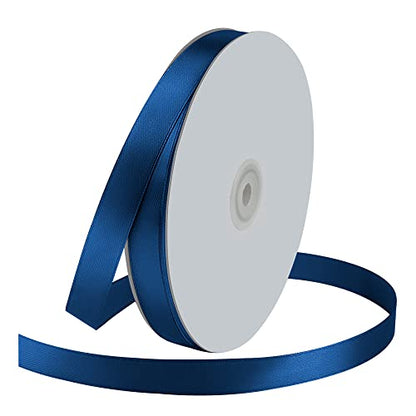 5 8" x 100 Yards Navy Blue Satin Ribbon Crafts Gift Wrapping (300 Foot)