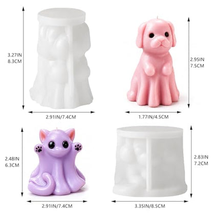 2 Pack Ghost Cat & Dog Candle Mold (2 Count)