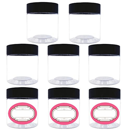 4 oz Plastic Jars with Lids (8 Count)