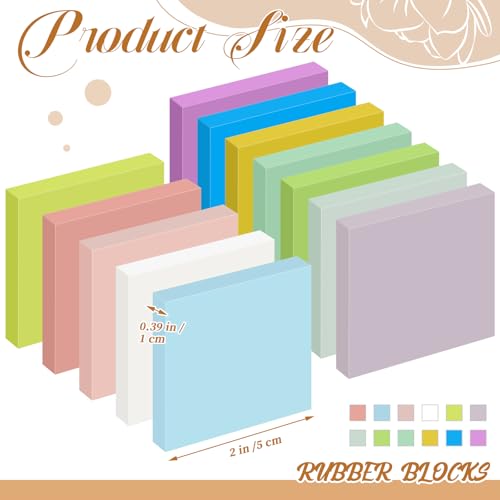 24 Pcs 2" x 2" Rubber Carving Block Printmaking Stamp (24 Count)