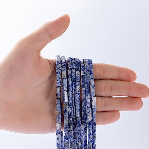 Natural Blue Sodalite Rectangle Tube Beads 4x13mm 38cm (28 Count)