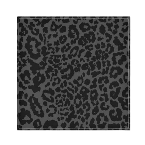 Dark Gray Cheetah Leopard Print Cloth Napkins Set of 4