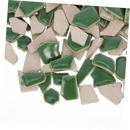 1 Pack DIY Kit Unique Green Ceramic Tiles for Stepping Stones Home Decoration and Art Projects