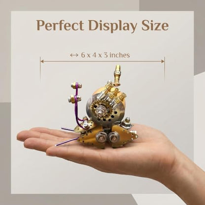 Steampunk Snail 3D Metal Puzzle Mechanical Kits 140+ Pcs DIY Assembly Model 3 (140 Count)