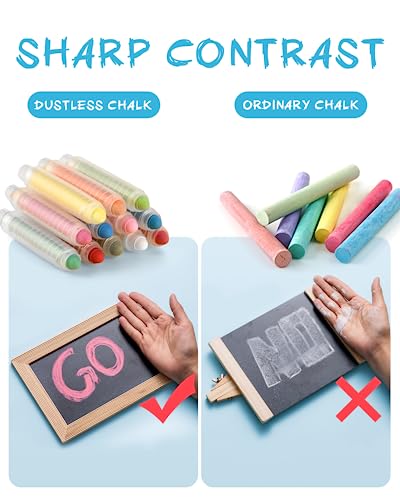 Chalk 6pcs Dustless Washable Chalks with Holder for Kids (6 Count)