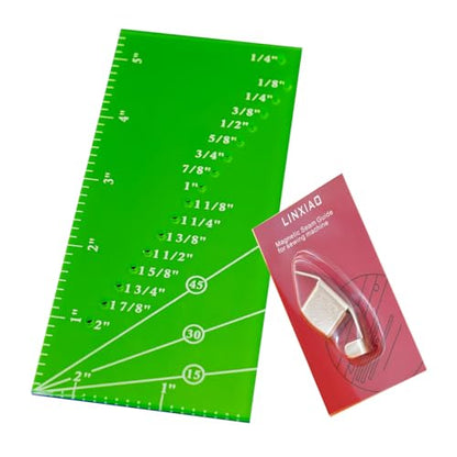 Magnetic Seam Guide for Sewing Machine with Piercing Seam Guide Ruler