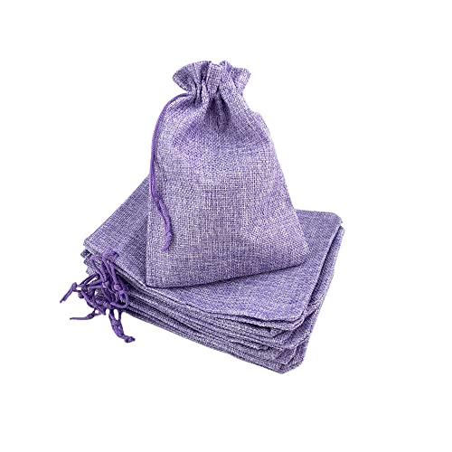 Pack of 25 Burlap Gift Bags with Drawstring Linen Jewelry Pouches Wedding Hessian Jute Bags for Birthday and Treat Pouches Party Wedding Favors Gift