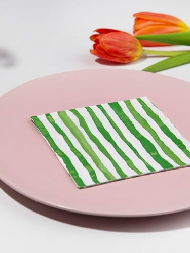 Watercolor Green Paper Napkins 3 (80 Count)