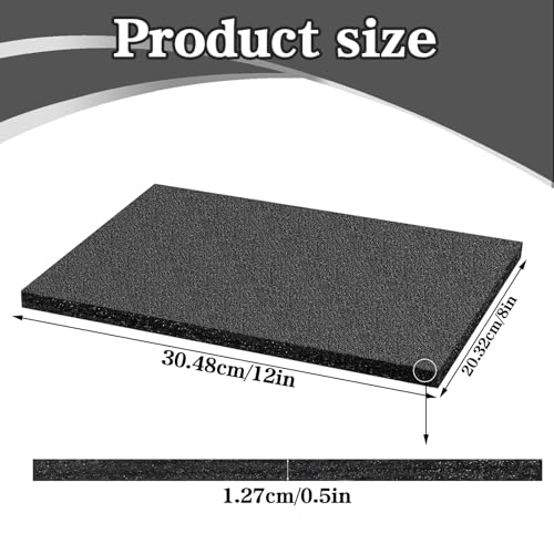 15 Pcs 12" x 8" x 0.5" Black Polyethylene Foam Packing Sheets for Craft (15 Count)