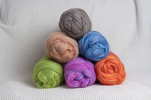 Multi Colored Natural Wool roving