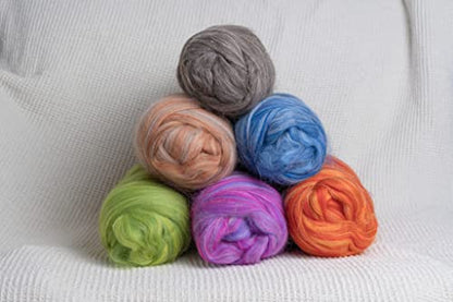 Multi Colored Natural Wool roving